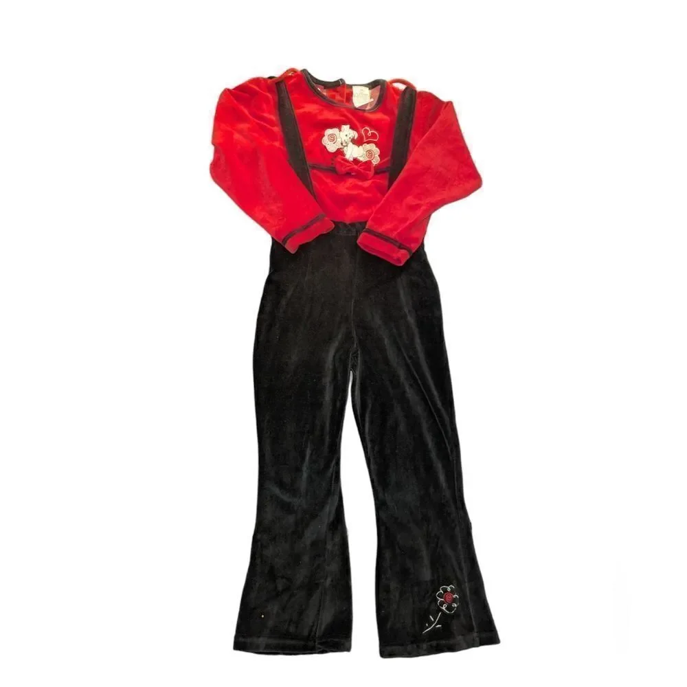 Disney‎ 102 Dalmatians vintage velour 2 piece outfit with embroidered details